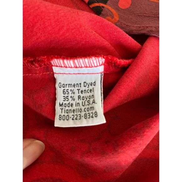 Tianelli Women’s Floral Paisley Pink Red Purple Surplus Sleeveless Top Sz‎ S - Picture 6 of 9